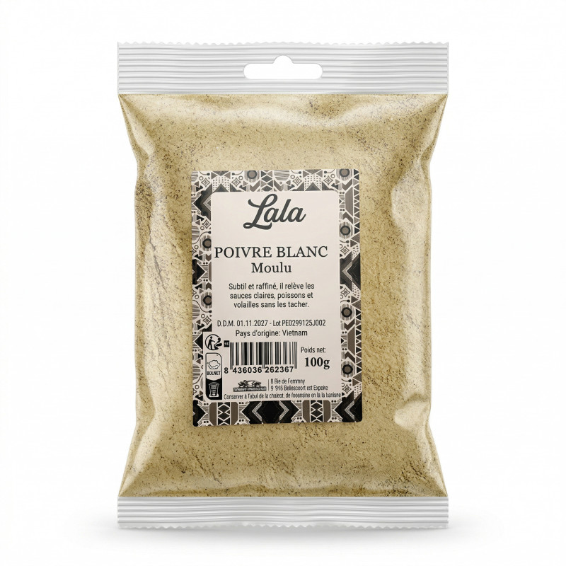 POIVRE BLANC MOULU LALA 20X100G
