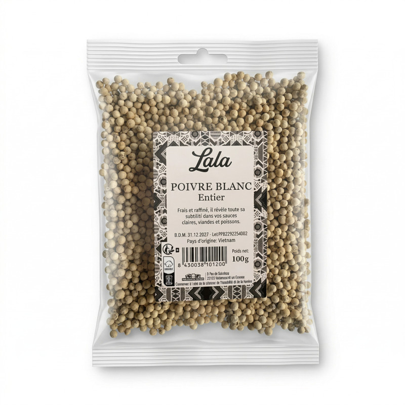 POIVRE BLANC ENTIER LALA 20X100G