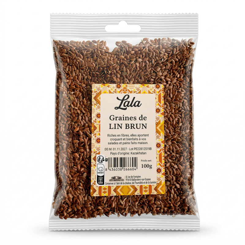 GRAINES DE LIN BRUN LALA 20X100G